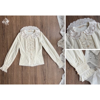 Miss Point Strawberry Pictorial 2.0 Collar Embroidered Blouse(Reservation/Full Payment Without Shipping)